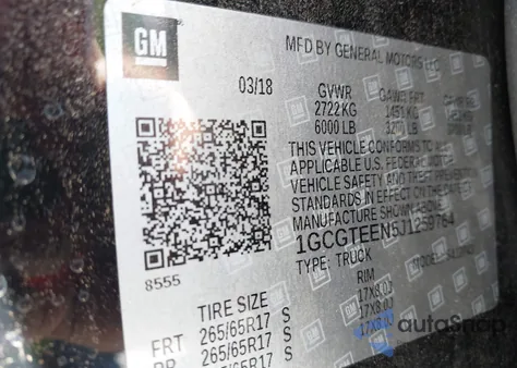 2018 Chevrolet Colorado Zr2 z USA, uszkodzony, nr VIN 1GCGTEEN5J1259764